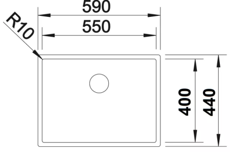 ZLEWOZMYWAK BLANCO CLARON 550-U STAL POLEROWANA TECH.PNG
