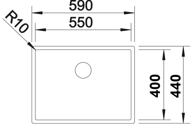 ZLEWOZMYWAK BLANCO CLARON 550-U STAL POLEROWANA TECH.PNG