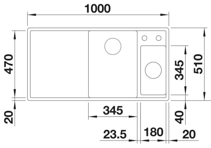 ZLEWOZMYWAK BLANCO AXIA III 6 S SILGRANIT CZARNY PRAWA KORE AUTO DESKA ODSĄCZARKA TECH.PNG
