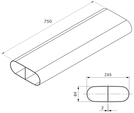 BORA ECOTUBE PŁASKI KANAŁ Z MOSTKIEM 750MM EFS750 TECH.png