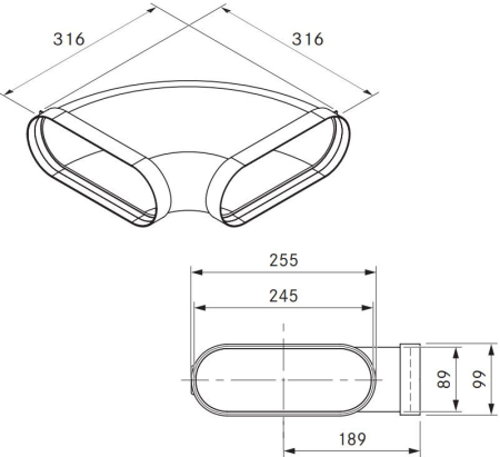 BORA ECOTUBE KSZTAŁTKA WYGIĘTA 90° POZIOMA PŁASKA WRAZ Z MATERIAŁEM USZCZELNIAJĄCYM EFBH90 TECH.png