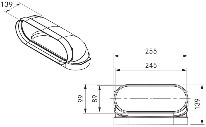 BORA ECOTUBE KSZTAŁTKA WYGIĘTA 90° PIONOWA PŁASKA WRAZ Z MATERIAŁEM USZCZELNIAJĄCYM EFBV90 TECH.png
