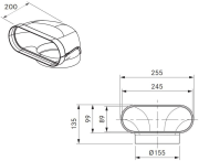 BORA ECOTUBE PRZEJŚCIE PŁASKIE OKRĄGŁE 90° WRAZ Z MATERIAŁEM USZCZELNIAJĄCYM EFR90 TECH.png