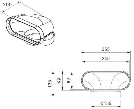 BORA ECOTUBE PRZEJŚCIE PŁASKIE OKRĄGŁE 90° WRAZ Z MATERIAŁEM USZCZELNIAJĄCYM EFR90 TECH.png