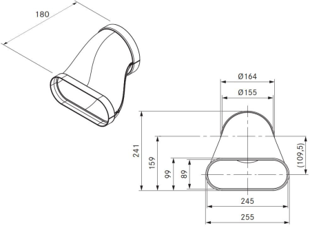 BORA ECOTUBE PRZEJŚCIE PŁASKIE OKRĄGŁE PROSTOPADŁE 110MM WRAZ Z USZCZELKAMI EFRV110 TECH.png