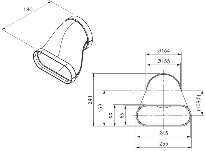 BORA ECOTUBE PRZEJŚCIE PŁASKIE OKRĄGŁE PROSTOPADŁE 110MM WRAZ Z USZCZELKAMI EFRV110 TECH.png