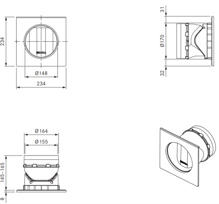 BORA 3BOX OKRĄGŁE, KRÓTKIE PRZEJŚCIE ŚCIENNE WRAZ Z MATERIAŁEM USZCZELNIAJĄCYM UEBRK1 TECH.png