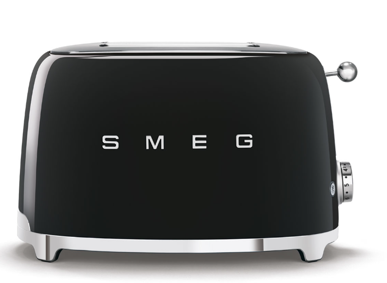 Czarny toster na dwie kromki SMEG TSF01BLEU