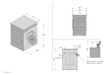 Rysunek techniczny Pralka Asko W3096CW.webp