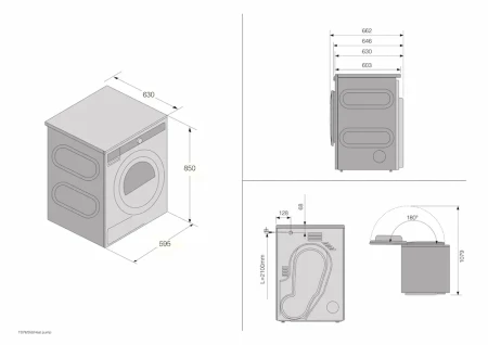 Rysunek techniczny suszarki T509HRG.webp