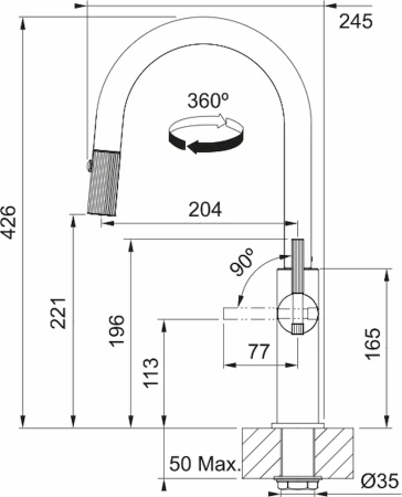 9. Maris stripes j pull-out czarny mat złoto.webp