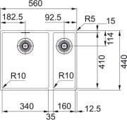 Rysunek techniczny SID 160-34-16 Biały Polarny