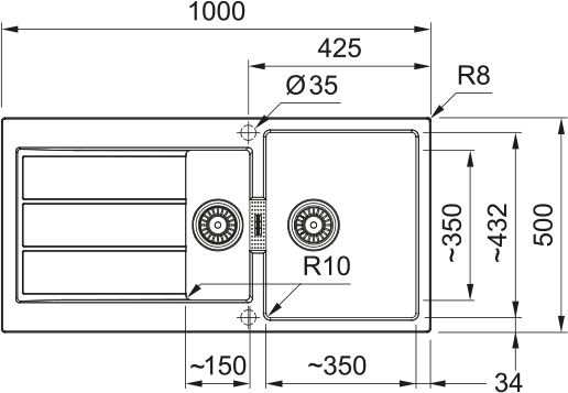 Rysunek techniczny S2D 651-100 Onyx