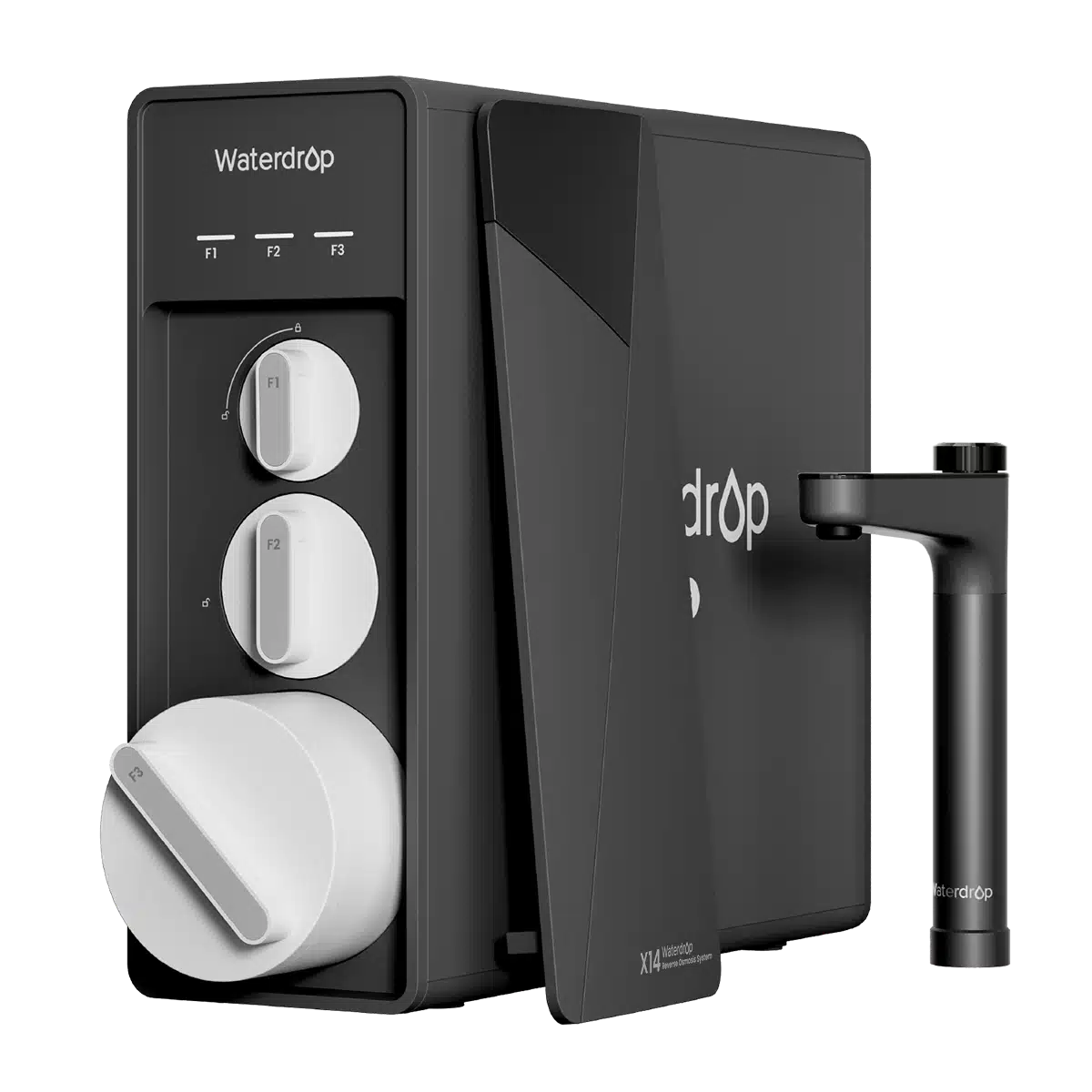 Waterdrop X14 w kolorze czarnym z zdjętą pokrywką